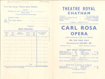 Chatham Theatre Royal programme