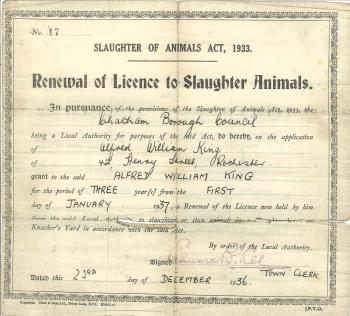 license to slaughter animals