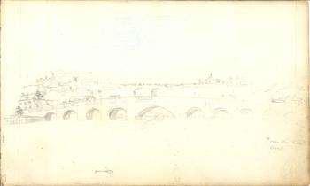 pencil drawing of Rochester bridge