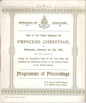 programme, foundation Chatham Town Hall