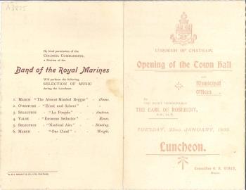 programme, Chatham Town Hall opening