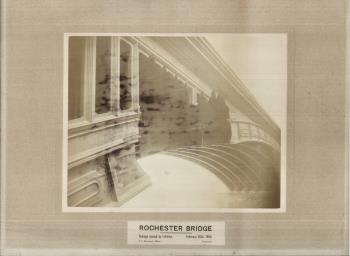 photograph of Rochester bridge damage 1896