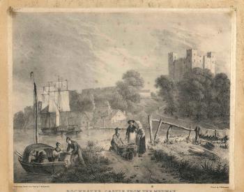 print of Rochester Castle & the Medway