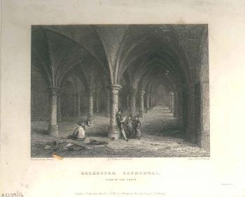 print of Rochester cathedral crypt