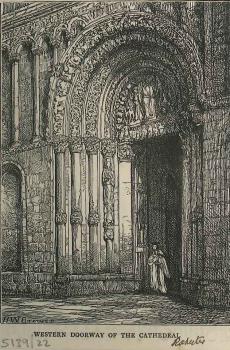 print of Rochester cathedral doorway
