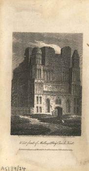 print of Malling Abbey ruins