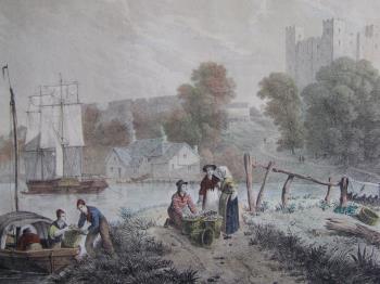 print of Rochester Castle & the Medway