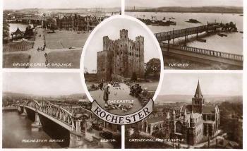 Rochester castle views postcard
