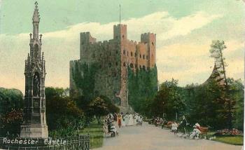 Rochester castle gardens postcard