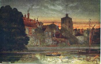 Maidstone river view postcard