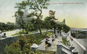 castle gardens & terrace postcard