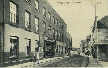 Bull Hotel Rochester postcard