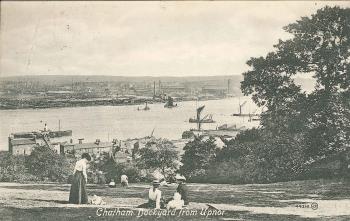 Chatham dockyard from Upnor postcard