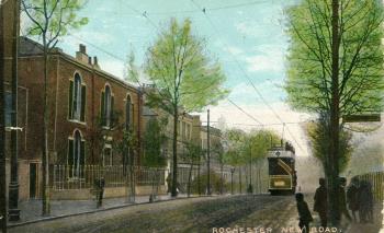 New Road Rochester tram postcard