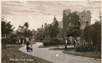 Rochester castle gardens postcard