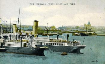 the Medway from Chatham Pier postcard