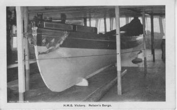 HMS Victory Nelson's barge postcard