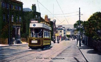Star Hill Rochester tram postcard