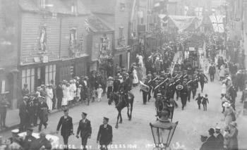 Peace Day procession 1919 postcard