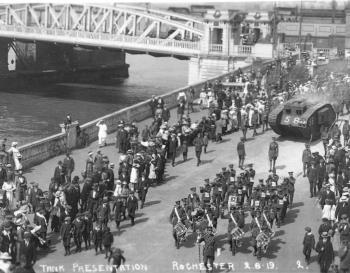 tank presentation 1919 postcard