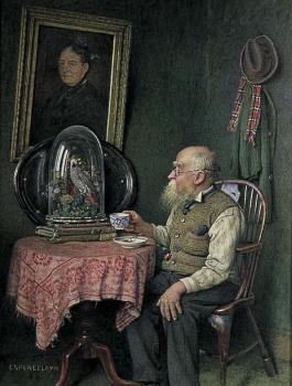 oil painting of an old man